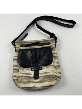 Pistil Gotta Run Crossbody Bag Purse Adjustable Strap Woven Boho Faux Leather